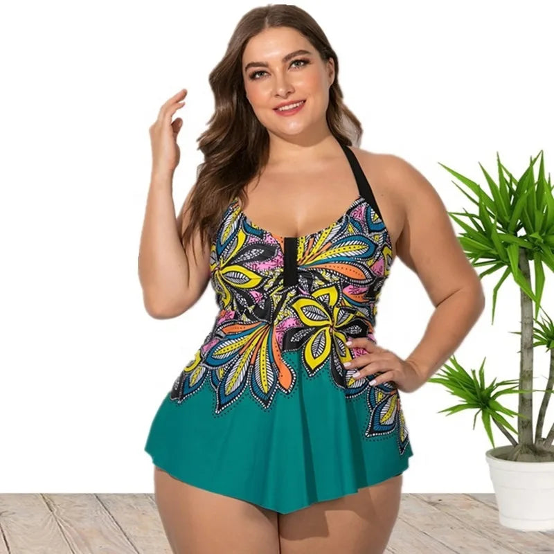 2022 Newest Plus Size Halter Backless Swimsuit Beachwear Bikini Two Pieces For Women Wholesale China