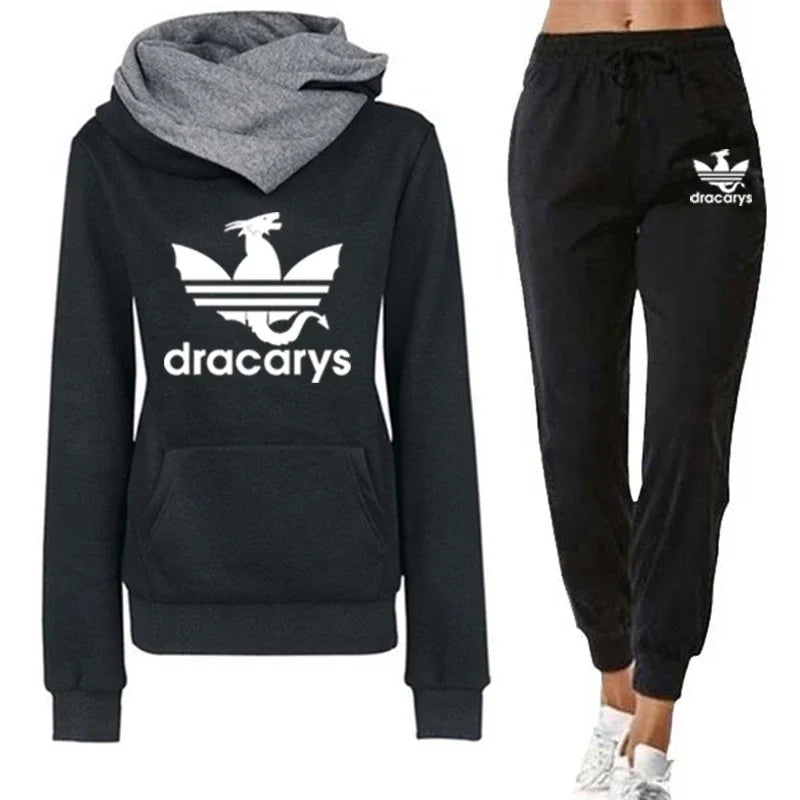 2024 Womens Tracksuit Hoodies+Jogger Pants 2-Piece Set Casual Sweatshirt High Quality Ladies Sports Clothes Hot sales Outfit